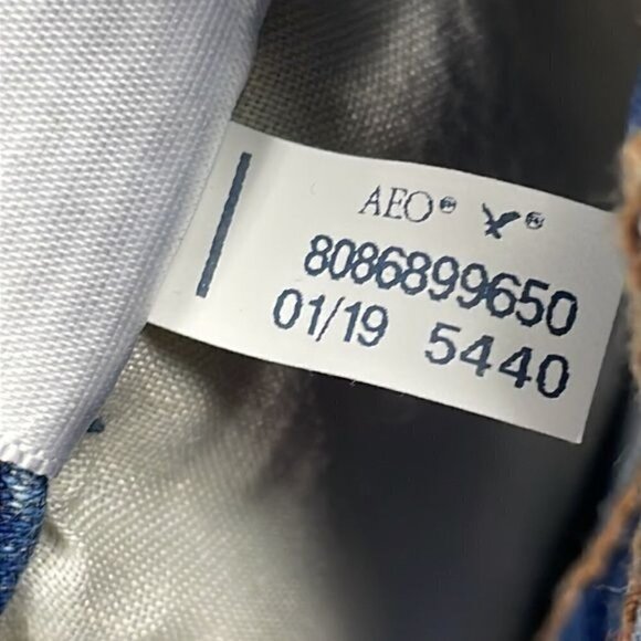 American Eagle Hi Rise Shortie Shorts Denim Jean Button Fly Distressed Cut Off 4 - Picture 12 of 12